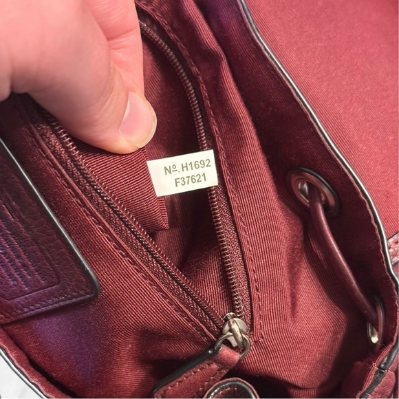 COACH Mini Billie Backpack Burgundy Pebbled Leather - Picture 11 of 11